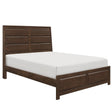 Side angle of Erwan Espresso King Bed highlighting espresso finish and panel design