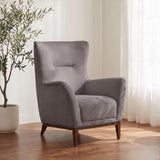Catala Upholstered High Back Accent Chair Stone and Coffee — product image 2