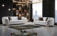 Front view of Scarlett Ivory Velvet Sofa with ivory velvet upholstery
