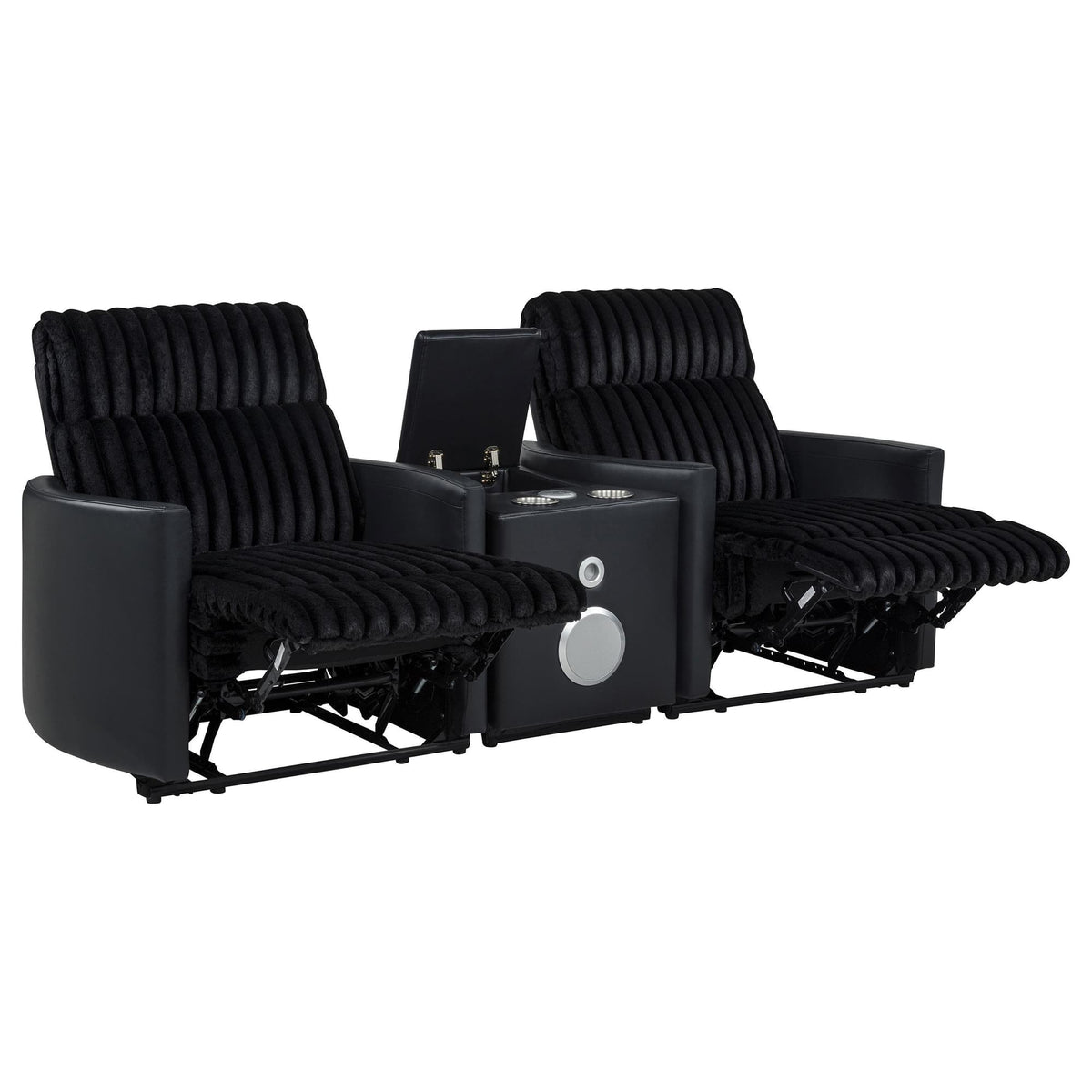 Madden 3-piece Corduroy Upholstered Manual Theater Seating Black — product image 4