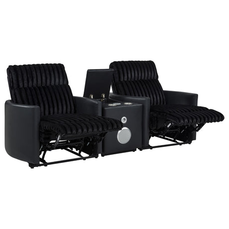 Madden 3-piece Corduroy Upholstered Manual Theater Seating Black — product image 4