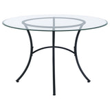 Kline 48-Inch Round Glass Top Dining Table Matte Black — product image 4