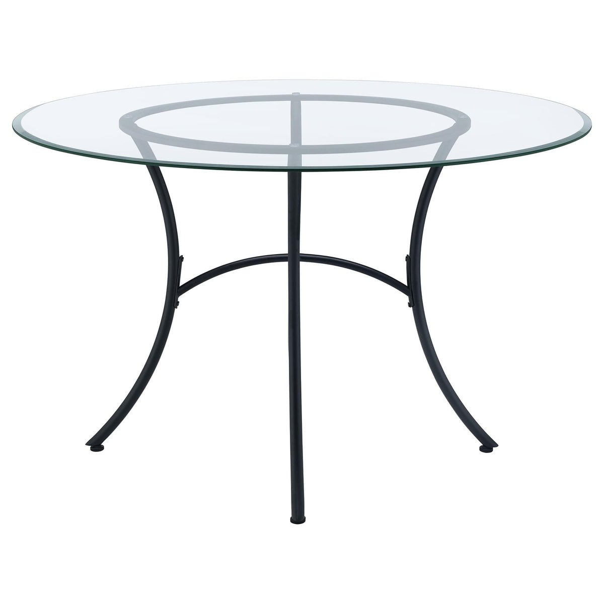 Kline 48-Inch Round Glass Top Dining Table Matte Black — product image 4