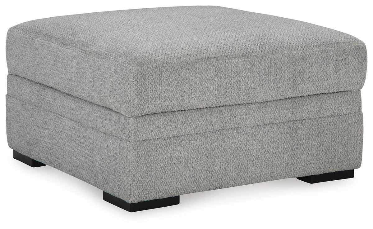 Casselbury Cement 2-Piece Sectional with Ottoman — angled view