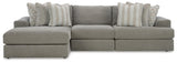 Avaliyah Ash 3-Piece Sectional with Ottoman — product image 3