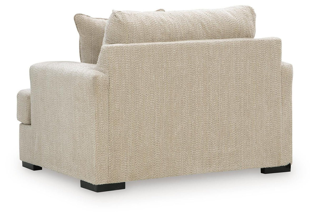 Lofwood Oatmeal Chenille Oversized Chair — back view