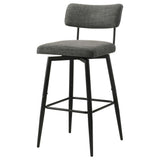 Levine Fabric Upholstered Grey Swivel Bar Chair Set of 2 — product image 4