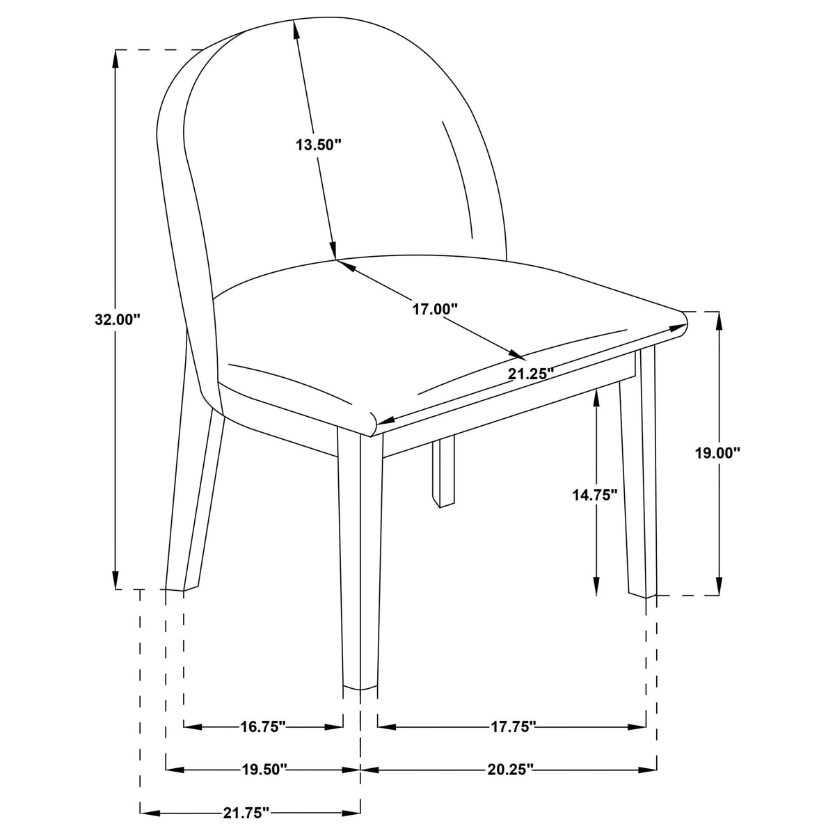 Mueller Upholstered Dining Side Chair Brown and Beige Set of 2 — product image 13