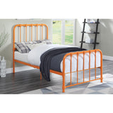Detail of Bethany Orange metal frame with traditional accent joints