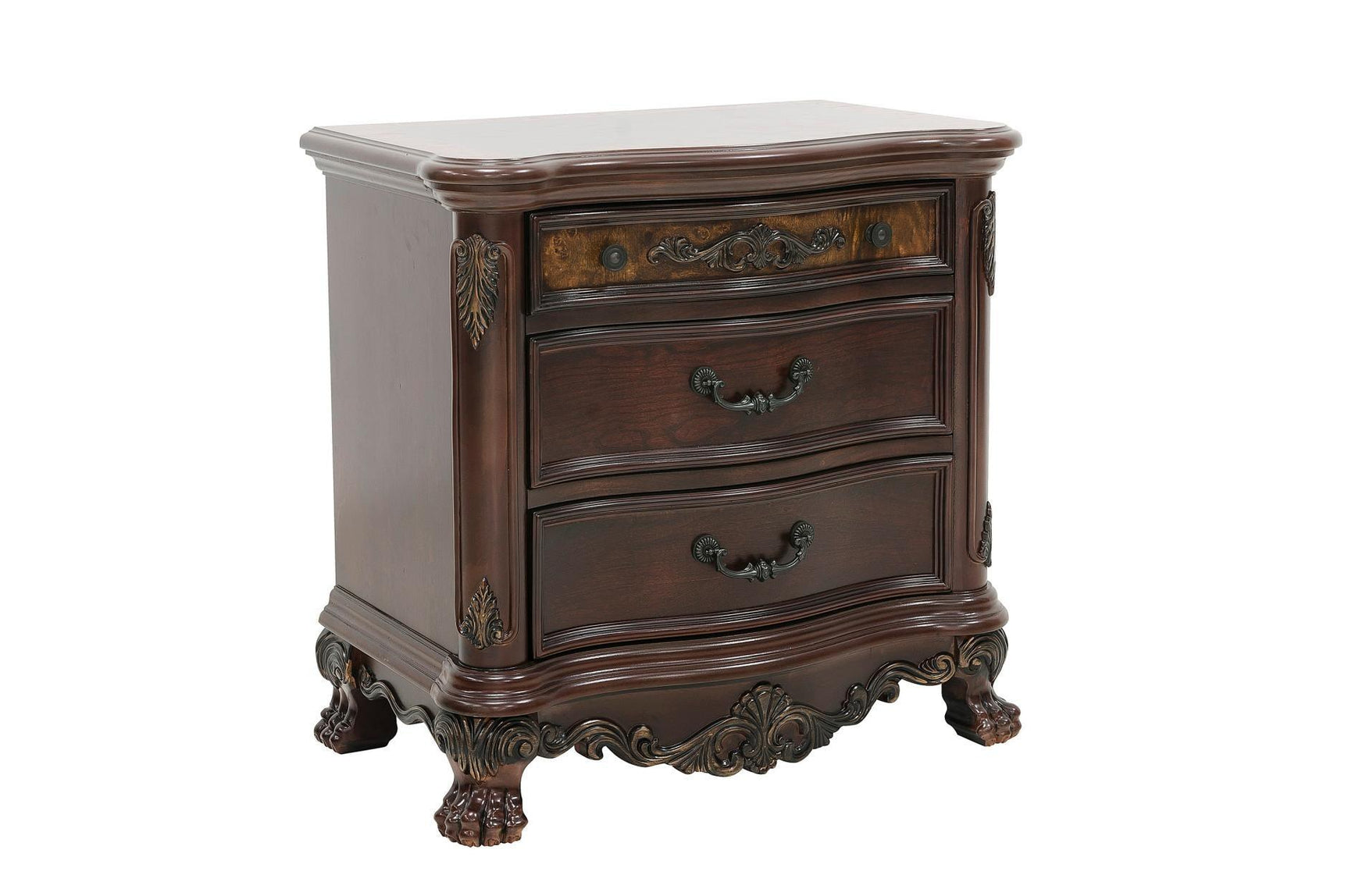 Deryn Park Cherry Modern Sleek Traditional Solid Hardwood Sleigh Bedroom Set - Ella Furniture
