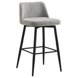 Mellor Fabric Upholstered Swivel Bar Chair Grey (Set of 2) — product image 2