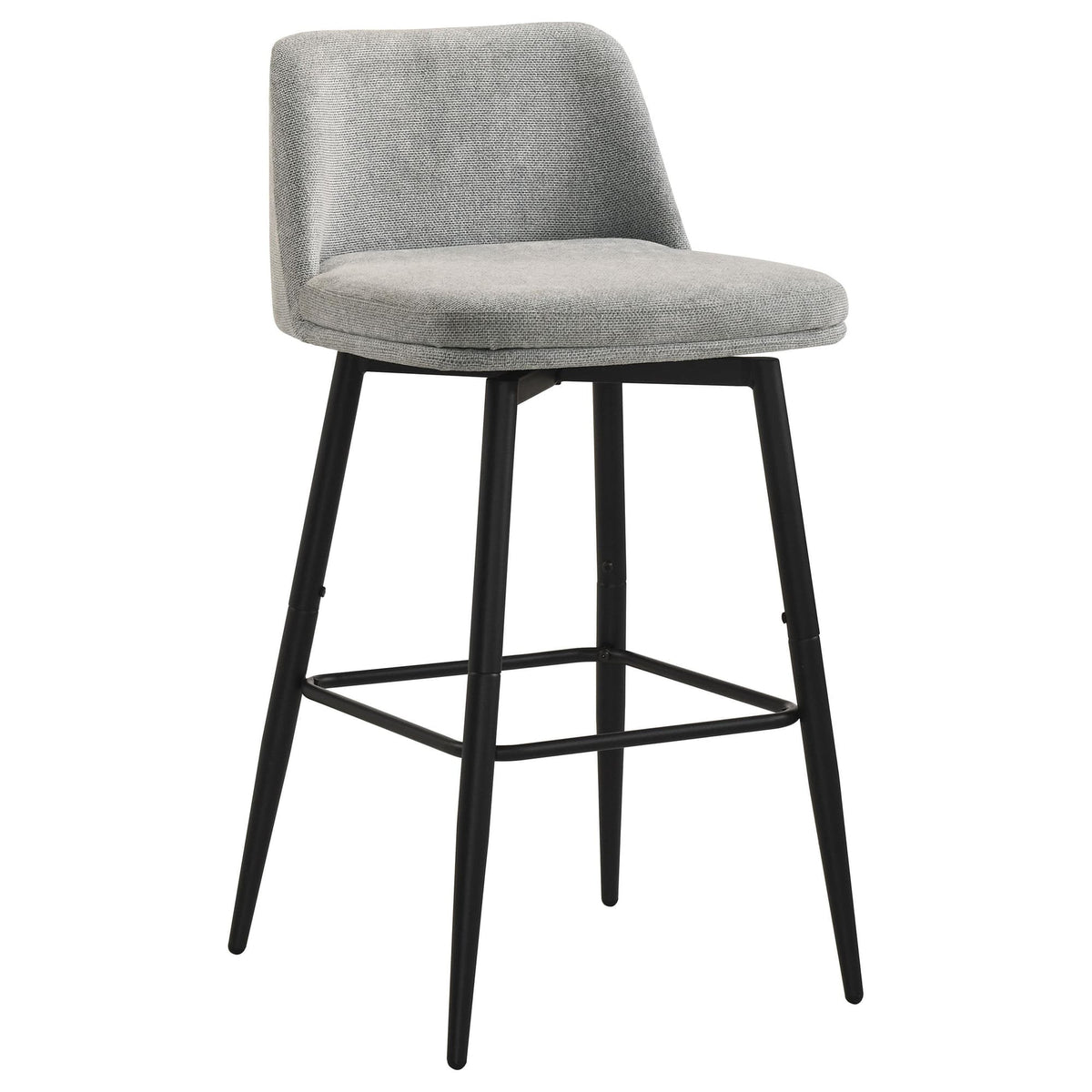 Mellor Fabric Upholstered Swivel Bar Chair Grey (Set of 2) — product image 2