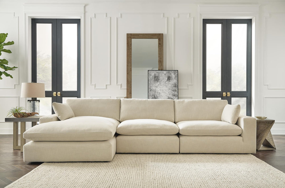 Elyza Linen 3-Piece Sectional with Ottoman — product view