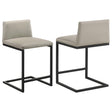 Vardon Genuine Leather Tan Counter Height Chair Set of 2 — product view
