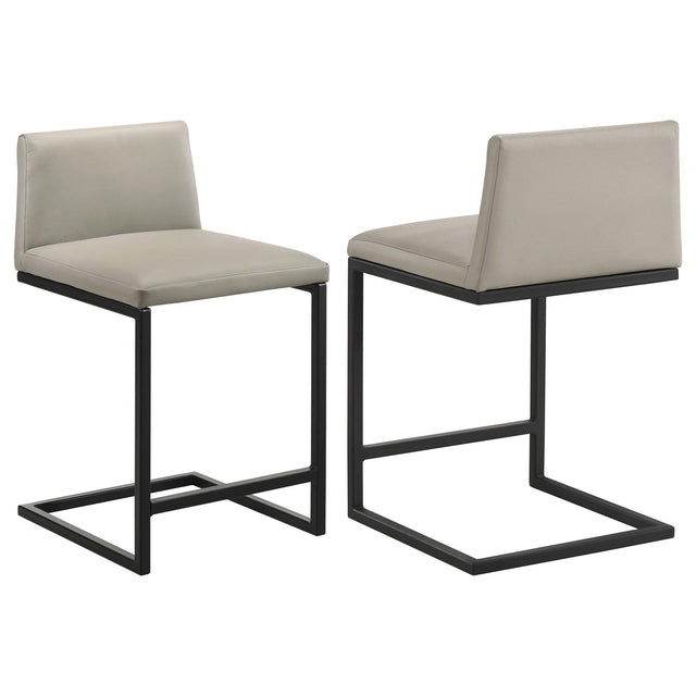 Vardon Genuine Leather Tan Counter Height Chair Set of 2 — product view