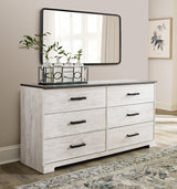 Shawburn Whitewash/Charcoal Gray Dresser — product image 6