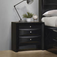 Briana rectangular 2-drawer nightstand black front angle