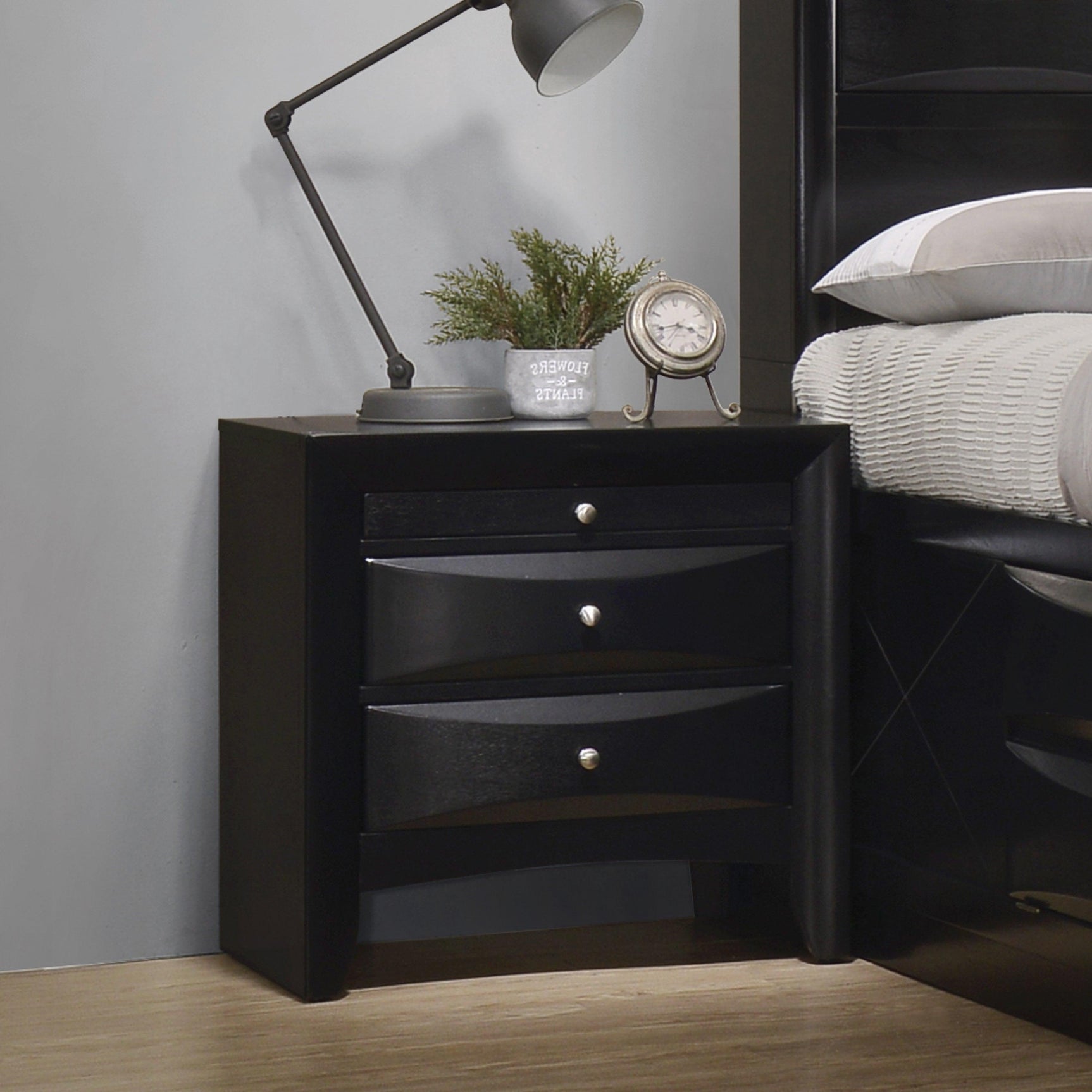 Briana Rectangle Black Dresser Mirror bottom felt lining