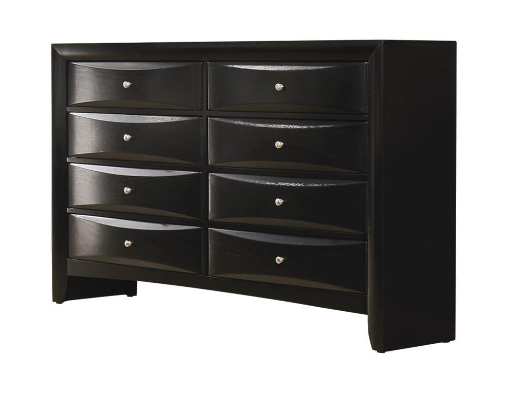 Close-up of Briana dresser metal knob and beveled edge