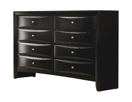 Close-up of Briana dresser metal knob and beveled edge