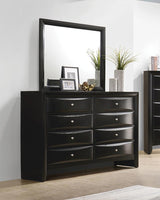 Top view of dresser surface with beveled edges