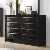 Briana Queen Platform Storage Bed Black side drawer opened
