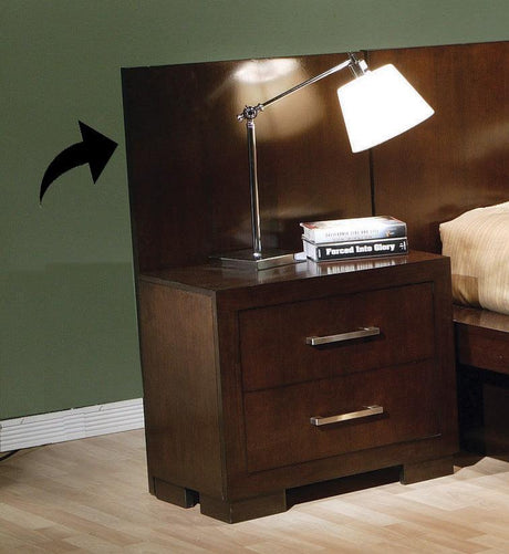Jessica Eastern King Platform Bed in White, front view showing headboard and rail seating
