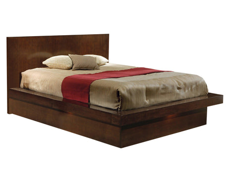 Jessica Eastern King Platform Bed in White, front view showing headboard and rail seating