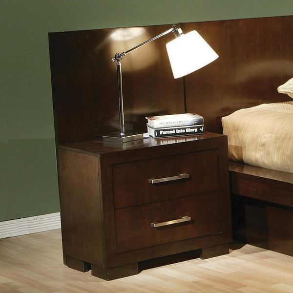 Jessica 2-Drawer Nightstand cappuccino front view