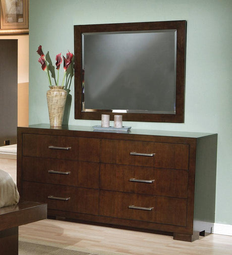 Jessica 5-Drawer Chest angled view highlighting finish