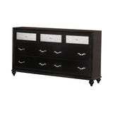 Barzini Queen Bed black velvet wingback headboard detail