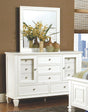 Sandy Beach White Rectangular Dresser Mirror full front view