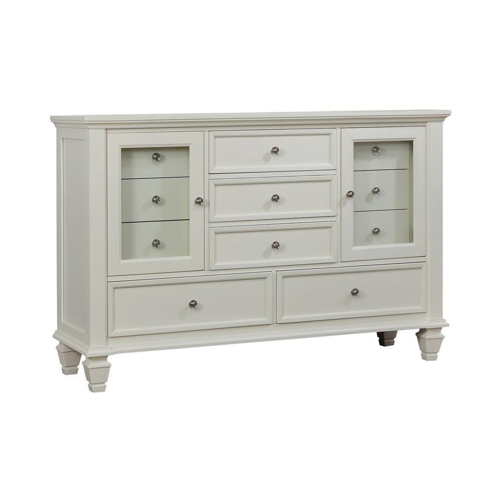 Sandy Beach 11-Drawer White Rectangular Dresser front view