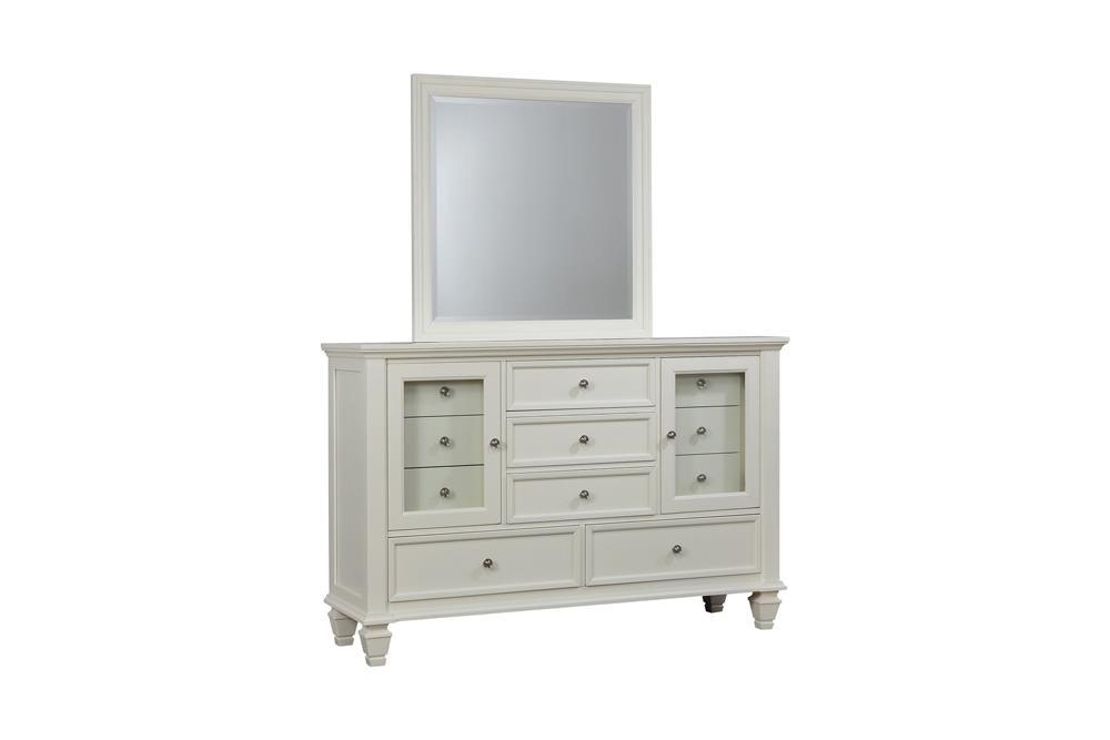 Sandy Beach 11-Drawer White Rectangular Dresser top surface view