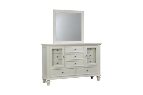 Sandy Beach 11-Drawer White Rectangular Dresser top surface view