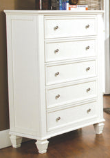 Sandy Beach 11-Drawer White Rectangular Dresser felt-lined top drawer interior