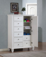 Sandy Beach Eastern King Storage Sleigh Bed White - profile with focus on mattress support