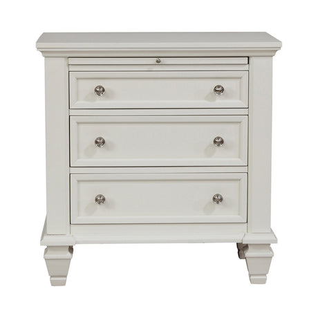 Overall view of Sandy Beach White Queen Storage Bed