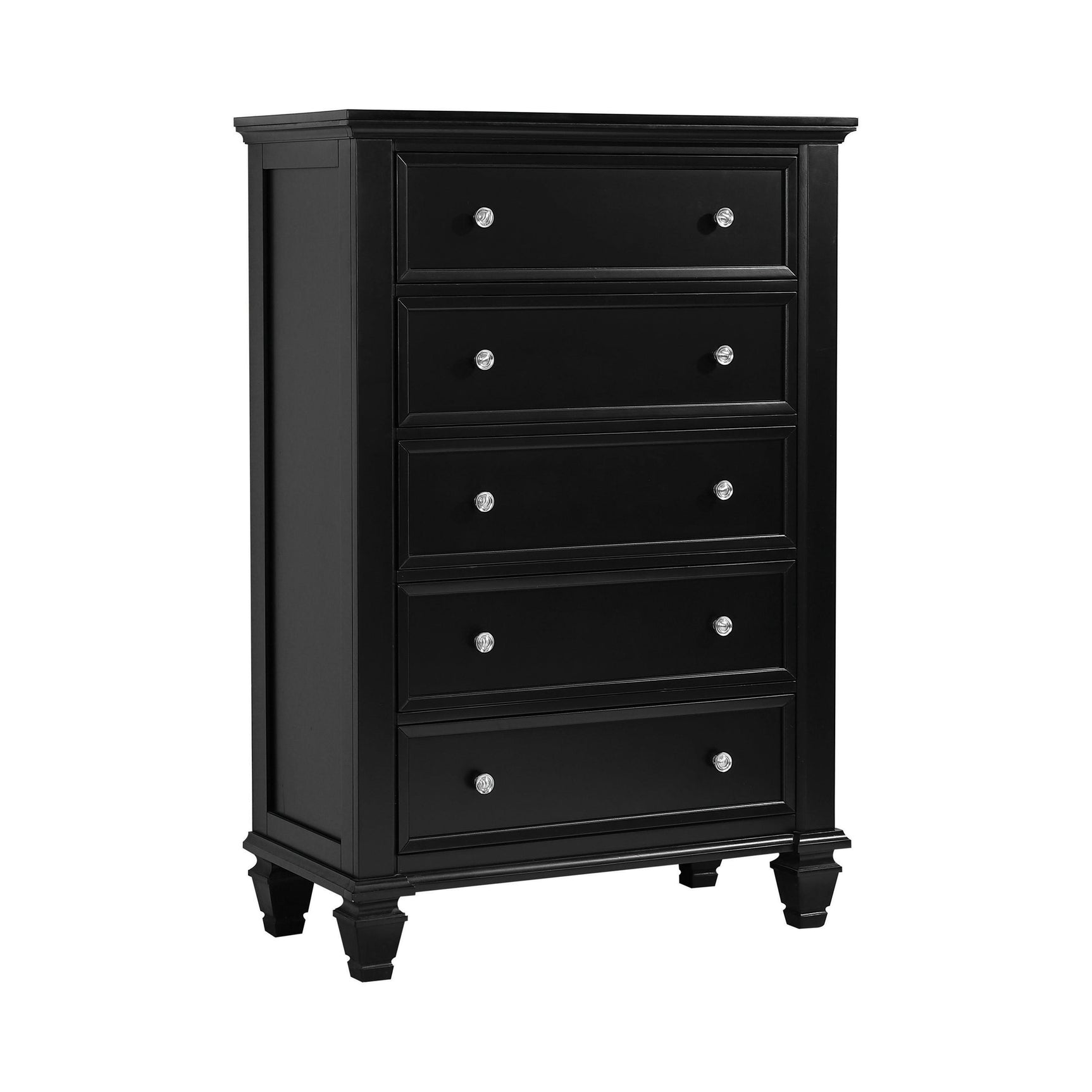 Corner detail of black hardwood frame