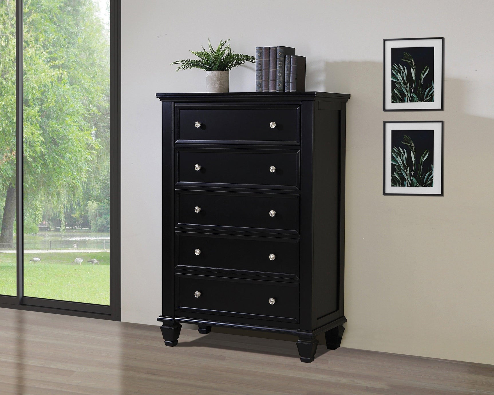 Side profile of Sandy Beach Black vertical mirror