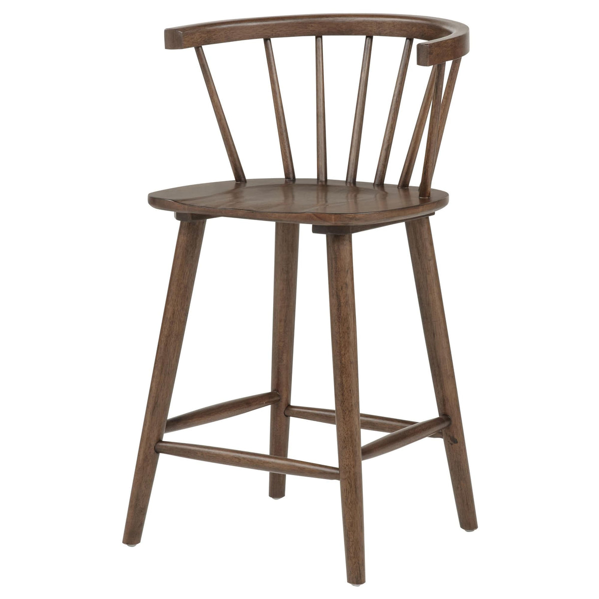 Jeffries 2-Piece Curved Spindle-Back Counter Chair Set Walnut — product image 4