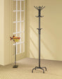 Collier black metal coat rack full height view