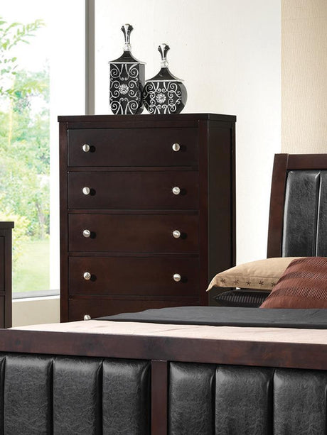 Carlton 5-Drawer Rectangular Chest Cappuccino front view