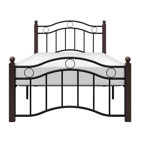 Averny Black Metal Twin Platform Bed front view