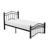 Averny Black Metal Twin Platform Bed side view