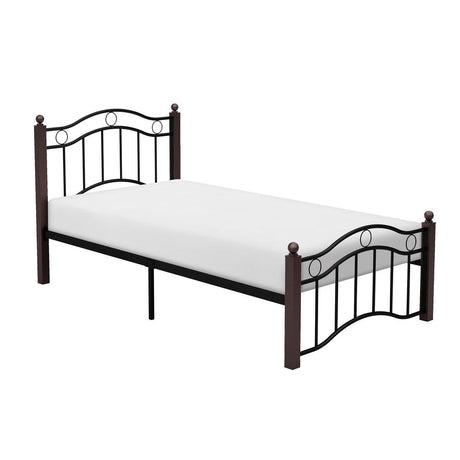 Averny Black Metal Twin Platform Bed side view