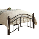 Averny Black Full Size Metal Platform Bed closeup on headboard