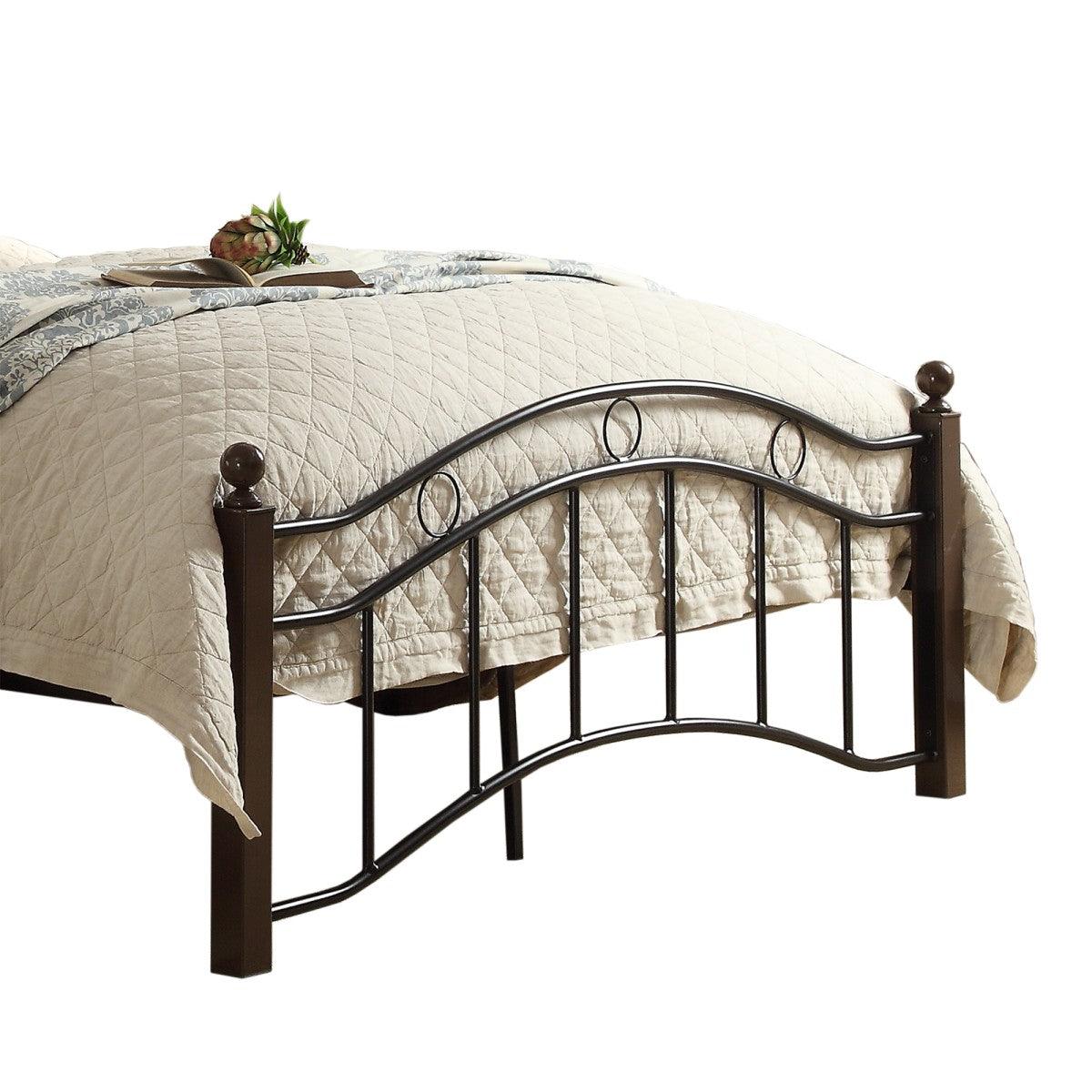 Averny Black Full Size Metal Platform Bed closeup on headboard