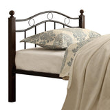 Averny Black Metal Twin Platform Bed angled front