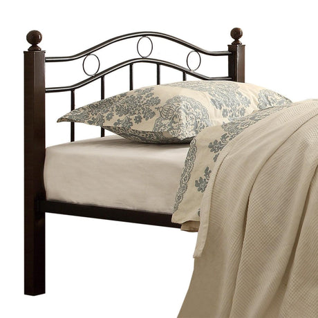 Averny Black Metal Twin Platform Bed angled front